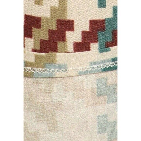 Reg One‎ Size Womens Soft Earth Tone Pixel Zags Leggings - Picture 7 of 9